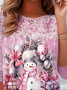 Women's Long Sleeve Tee T-shirt Spring/Fall Christmas Jersey Crew Neck Daily Going Out Casual Top