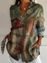 Women's Long Sleeve Shirt Spring/Fall Floral Buttoned Shirt Collar Daily Going Out Vintage Top