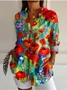 Women's Long Sleeve Shirt Spring/Fall Floral Buttoned Shirt Collar Daily Going Out Vintage Top