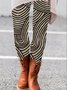 Women's Casual Abstract Stripes Jersey All Season Long Leggings