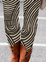 Women's Casual Abstract Stripes Jersey All Season Long Leggings