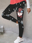 Women's Casual Christmas Snowman Jersey All Season Long Leggings