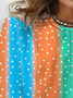 Women's Long Sleeve Tee T-shirt Spring/Fall Striped Jersey Crew Neck Daily Going Out Casual Top