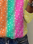 Women's Long Sleeve Tee T-shirt Spring/Fall Striped Jersey Crew Neck Daily Going Out Casual Top