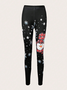Women's Casual Christmas Snowman Jersey All Season Long Leggings