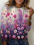 Women's Long Sleeve Tee T-shirt Spring/Fall Floral Jersey Crew Neck Daily Going Out Casual Top