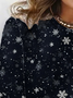 Women's Long Sleeve Tee T-shirt Spring/Fall Snowflake Jersey Crew Neck Daily Going Out Casual Top