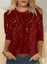 Women's Long Sleeve Blouse Spring/Fall 3D Printing Crew Neck Daily Going Out Casual Top