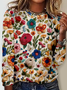 Women's Floral Long Sleeve Tee T-shirt Crew Neck Casual Spring/Fall Top