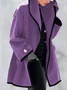 Women's Winter Outerwear Woolen Vintage Pocket Stitching Color Block Mid-long Hoodie Overcoat