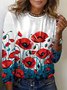Women's Long Sleeve Tee T-shirt Spring/Fall Floral Jersey Crew Neck Daily Going Out Casual Top