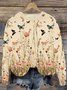 Women's Crew Neck Floral Casual Spring/Fall Cotton Long Sleeve Sweatshirt