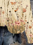 Women's Crew Neck Floral Casual Spring/Fall Cotton Long Sleeve Sweatshirt