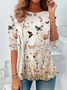 Women's Long Sleeve Tee T-shirt Spring/Fall Floral Jersey Crew Neck Daily Going Out Casual Top