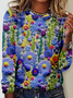 Women's Floral Long Sleeve Tee T-shirt Crew Neck Casual Spring/Fall Top