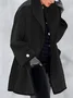 Women's Winter Outerwear Woolen Vintage Pocket Stitching Color Block Mid-long Hoodie Overcoat