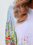 Women's Long Sleeve Tee T-shirt Spring/Fall Floral Jersey Crew Neck Daily Going Out Casual Top