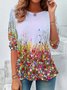 Women's Long Sleeve Tee T-shirt Spring/Fall Floral Jersey Crew Neck Daily Going Out Casual Top