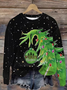 Women's Crew Neck Christmas Casual Spring/Fall Long Sleeve Sweatshirt