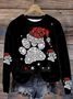 Women's Crew Neck Christmas Casual Spring/Fall Long Sleeve Sweatshirt
