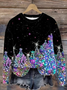 Women's Crew Neck Christmas Casual Spring/Fall Long Sleeve Sweatshirt