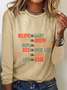 Women's Christmas Long Sleeve Blouse_ Spring/Fall Crew Neck Daily Casual Top