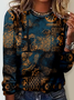 Women's Long Sleeve Tee T-shirt Spring/Fall Ethnic Jersey Crew Neck Daily Going Out Casual Top