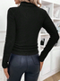 Women's Winter Plain Casual Long Sleeve Mock Neck Cotton Sweater