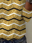 Women's Long Sleeve Tee T-shirt Spring/Fall Abstract Stripes Jersey Crew Neck Daily Going Out Casual Top