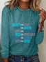 Women's Christmas Long Sleeve Blouse_ Spring/Fall Crew Neck Daily Casual Top