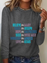 Women's Christmas Long Sleeve Blouse_ Spring/Fall Crew Neck Daily Casual Top