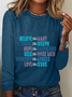 Women's Christmas Long Sleeve Blouse_ Spring/Fall Crew Neck Daily Casual Top