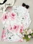 Women's Floral Long Sleeve Tee T-shirt Spring/Fall 3D Printing Crew Neck Casual Top
