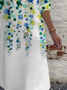 Women's Long Sleeve Spring/Fall Polka Dots Jersey Dress Crew Neck Daily Going Out Casual Mini H-Line T-Shirt Dress