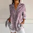 Women's Long Sleeve Shirt Spring/Fall Geometric Shirt Collar Daily Going Out Casual Top