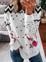 Women's Crew Neck Striped Casual Spring/Fall Long Sleeve Sweatshirt