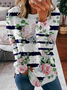 Women's Crew Neck Striped Casual Spring/Fall Long Sleeve Sweatshirt