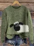 Women's Crew Neck Animal Casual Spring/Fall Long Sleeve Sweatshirt
