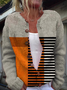 Women's Autumn Outerwear Casual Geometric Long Sleeve Crew Neck Jacket