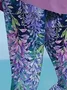 Women's Casual Leaf Jersey All Season Long Floral Leggings