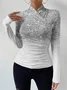 Women's Long Sleeve Blouse Spring/Fall Ombre Daily Going Out Casual Top