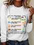 Women's Long Sleeve Blouse Spring/Fall Text Letters Crew Neck Daily Going Out Casual Top