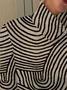 Women's Long Sleeve Blouse Spring/Fall Abstract Stripes Daily Going Out Casual Top