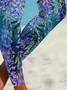 Women's Casual Leaf Jersey All Season Long Floral Leggings