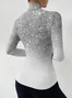 Women's Long Sleeve Blouse Spring/Fall Ombre Daily Going Out Casual Top