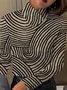 Women's Long Sleeve Blouse Spring/Fall Abstract Stripes Daily Going Out Casual Top