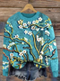 Women's Crew Neck Floral Casual Spring/Fall Long Sleeve Sweatshirt