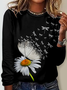 Women Floral Long Sleeve Tee T-shirt Crew Neck Casual Spring/Fall Top