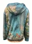 Women's Spring/Fall Outerwear Vintage 3D Printing Long Sleeve Hoodie Jacket