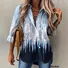Women Floral Long Sleeve Shirt Spring/Fall Shirt Collar Daily Casual Top